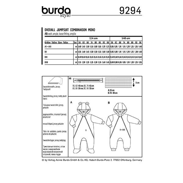 Overal, Burda 9294 | 56-98, image number 11