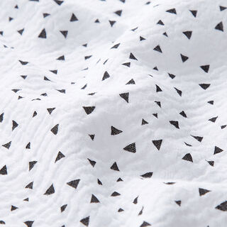 Mousseline/dubbel gehaakte stoffen Driehoeken – wit/zwart, 