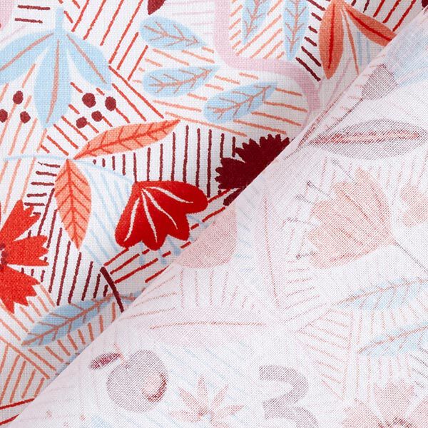 Katoenen stof Cretonne Abstracte bloemen – wit/roze, image number 3