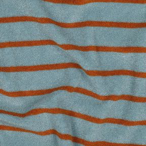 Badstof jersey Strepen | Poppy Fabrics – duifblauw/koper, 