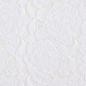 Elastisch kant Bloemen en bladeren – wit, 