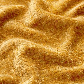 Bekledingsstof glanzende chenille – currygeel, 