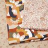 Decostof Half panama abstracte retrobloemen – wit/koper,  thumbnail number 5