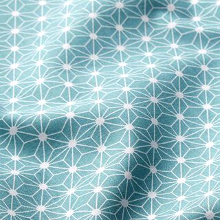 Katoenen stof Cretonne Kleine grafische ster – mintgroen, 