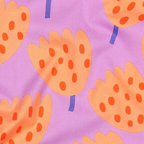Katoenpopeline Tulips | Nerida Hansen – lavendel/perzik sinaasappel, 