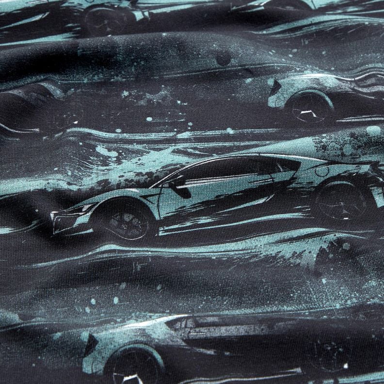 Katoenjersey Raceauto Digitaal printen – zwart/parelgrijs,  image number 2