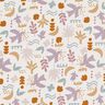 Katoenen stof Cretonne abstracte vogels – ecru/pastelviolet,  thumbnail number 1