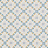 Katoenen stof Cretonne afgeronde tegels – blauw,  thumbnail number 1