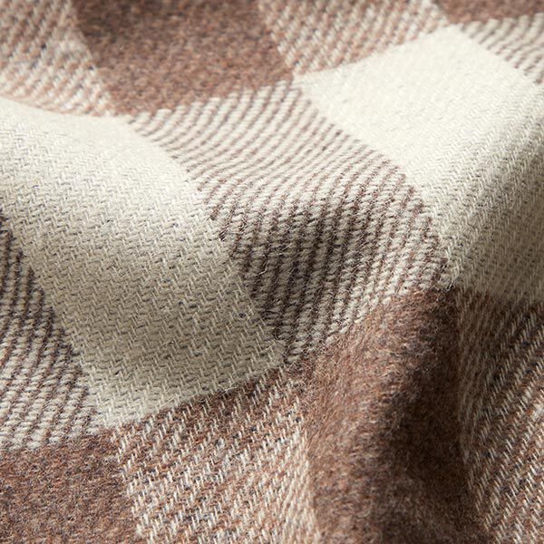 Mantelstof rechthoekige ruit – bruin/beige, image number 2