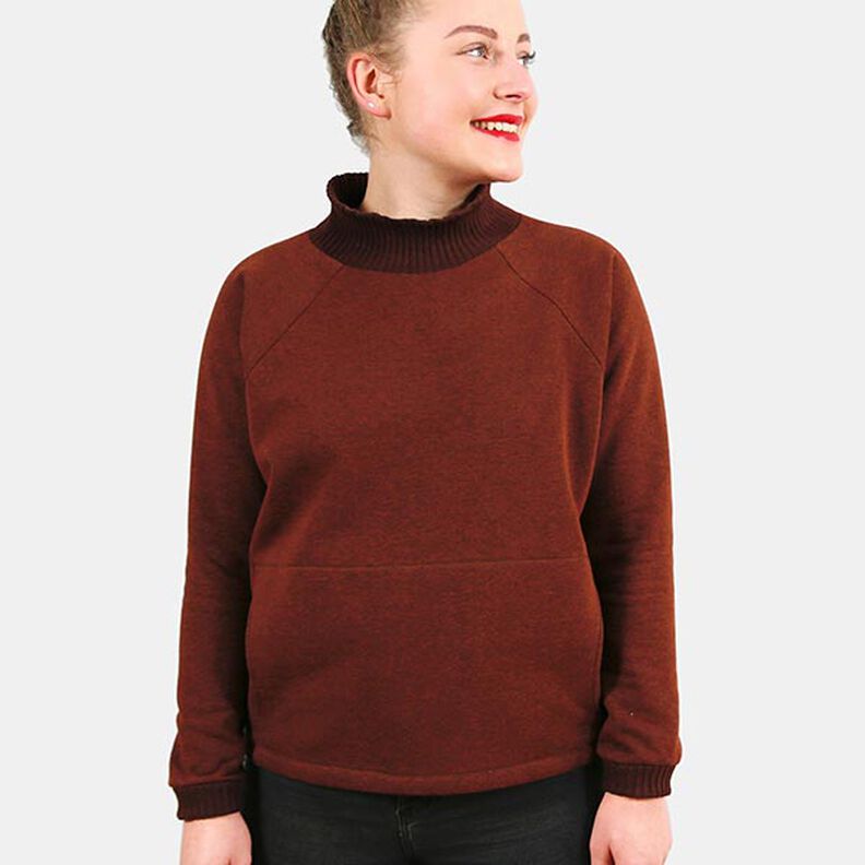 MEVROUW BETTI Sweater met vleermuismouwen, buikzak en opstaande kraag | Studio Schnittreif | XS-XXL,  image number 3