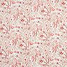 Mousseline/dubbel gehaakte stoffen folkloristische bloemen – natuur/rood,  thumbnail number 1