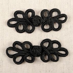 Passementen sluiting [ 3 x 8 cm ] – zwart, 