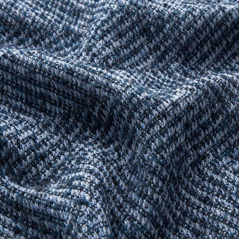 Mantelstof wolmix zigzag – marineblauw,  image number 2