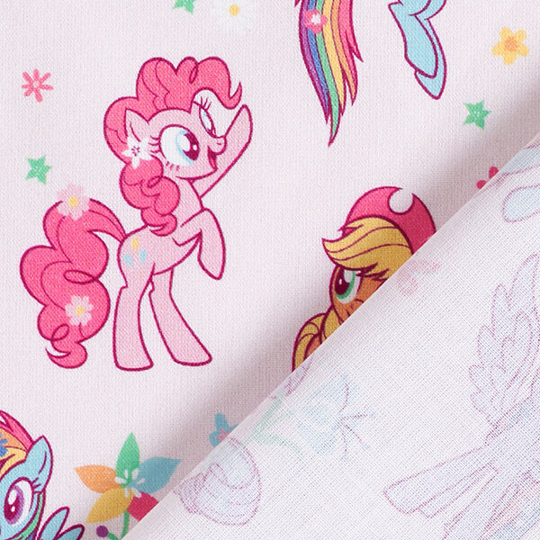 Katoenpopeline Licentiestof Mijn kleine pony in de tuin | Hasbro – roos,  image number 4