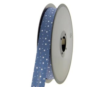 Biasband Sterren Biologische katoen [20 mm] – marineblauw, 