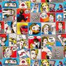 Decostof Half panama Comic Pop-Art – wit,  thumbnail number 1