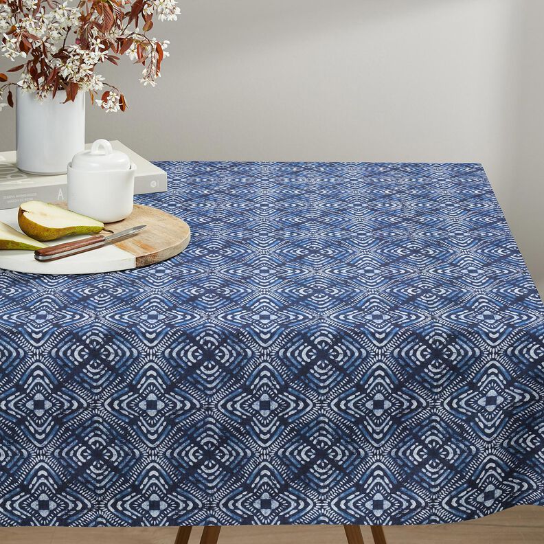 Decostof Canvas Batiktegels – indigo/wit, image number 8