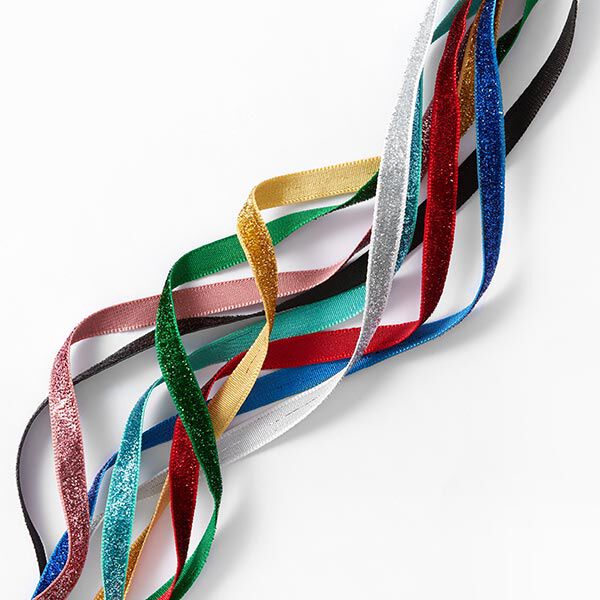 Fluweelband Effen Metallic [10 mm] – dennengroen,  image number 4