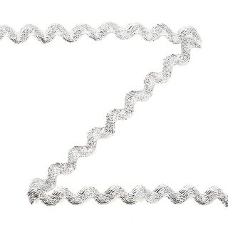 Zigzagband lurex [12 mm] - zilver, 