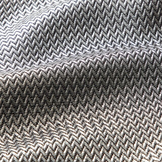 Stof brokaat-look zigzag – zilver/zwart, 