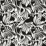 Viscosejersey Abstracte bloemen – zwart/ivoor,  thumbnail number 1