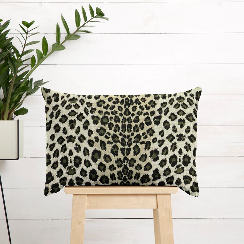 Bekledingsstof Jacquard Luipaard – taupe/kaki,  image number 7