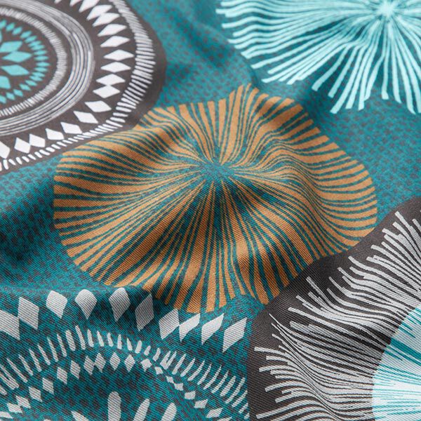Decostof Katoenkeper Grote mandala – petroleum, image number 2