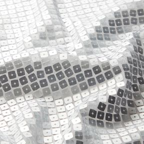 Paillettenstof vierkanten – zilver metallic, 