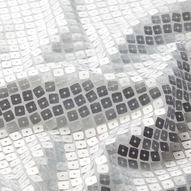 Paillettenstof vierkanten – zilver metallic,  image number 2