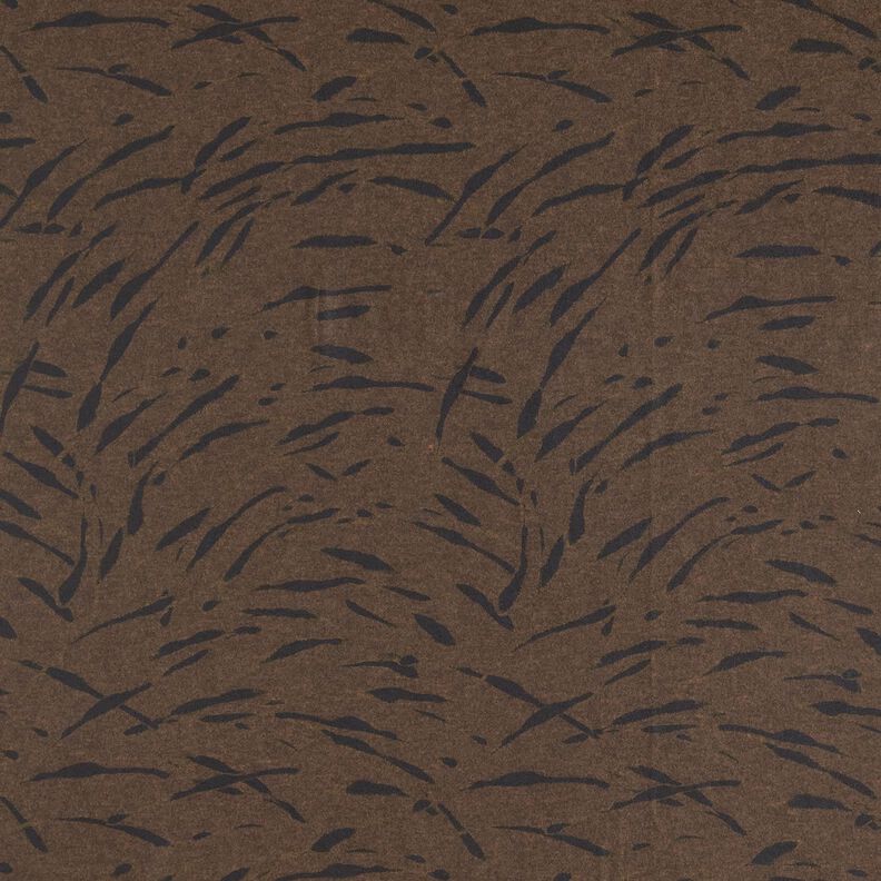 Romaniet jersey ruwe abstracte strepen – zwartbruin, image number 1