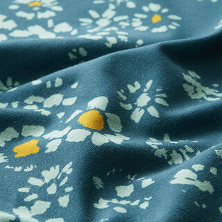GOTS Katoenjersey Kamille | Tula – petroleum/pastelgroen, 