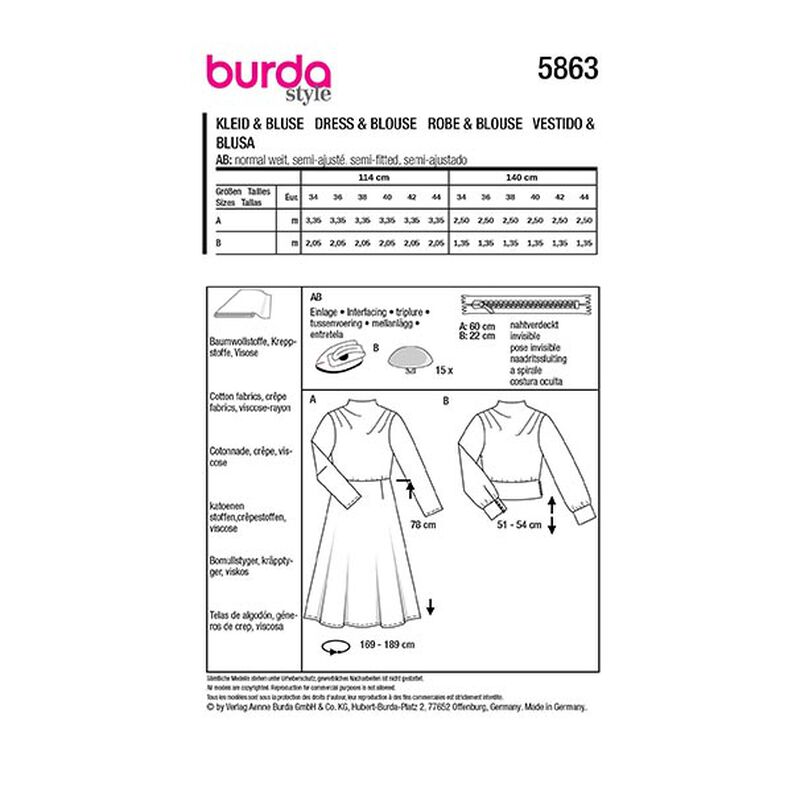 Jurk / Blouse | Burda 5863 | 34-44,  image number 9