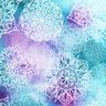French Terry sommersweat Regenboogmandala's | Glitzerpüppi – licht petroleum/lavendel,  thumbnail number 1