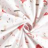 Katoenen stof Cretonne dansende dieren – wit/rood,  thumbnail number 3