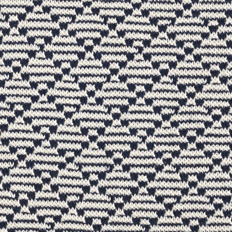 Grofgebreid katoen ruiten – wit/marineblauw,  image number 1