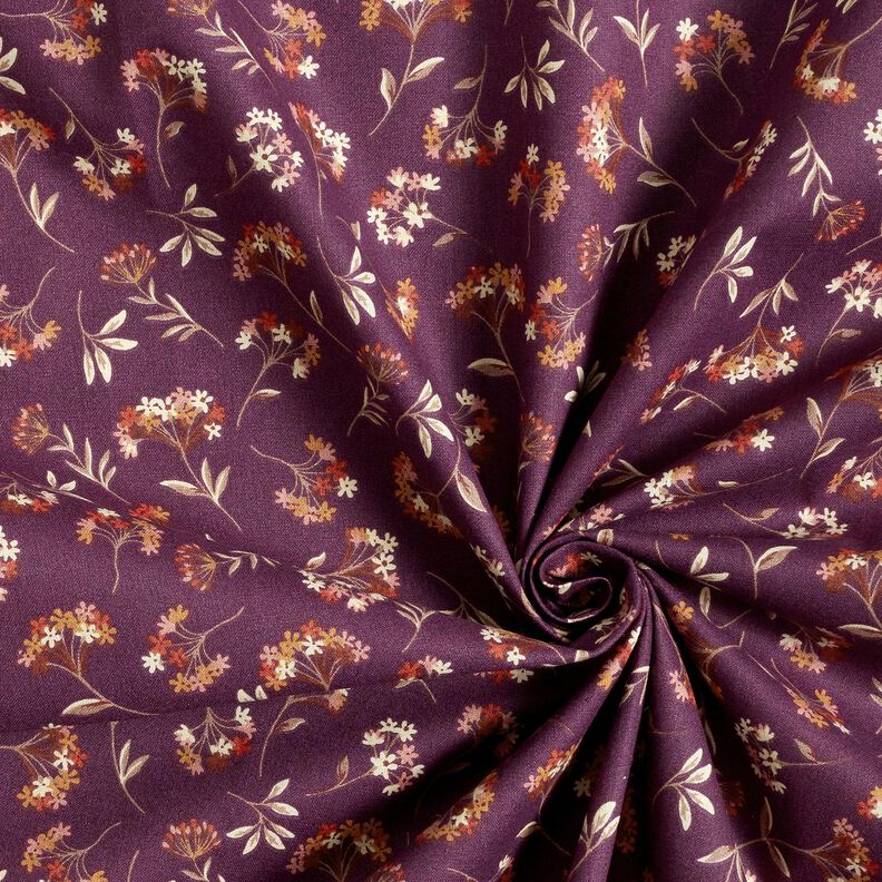 Katoenen stof Cretonne delicate bloemen – druif, image number 3