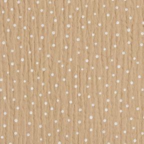 Mousseline/dubbel gehaakte stoffen Stippen – beige/wit, 