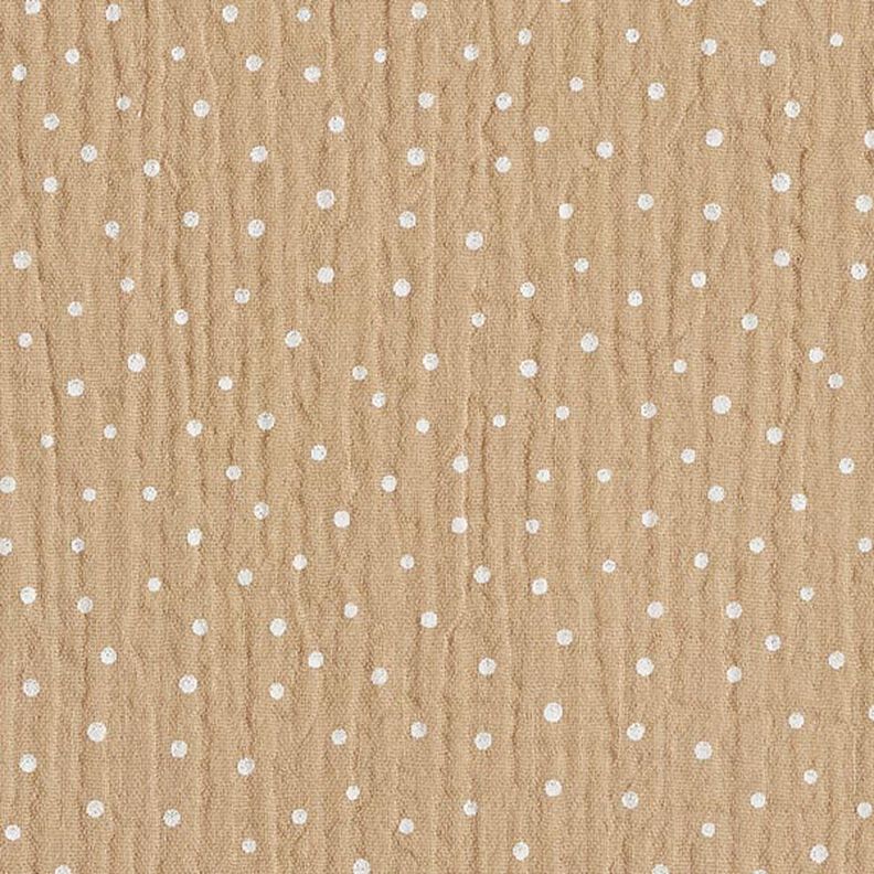 Mousseline/dubbel gehaakte stoffen Stippen – beige/wit,  image number 1