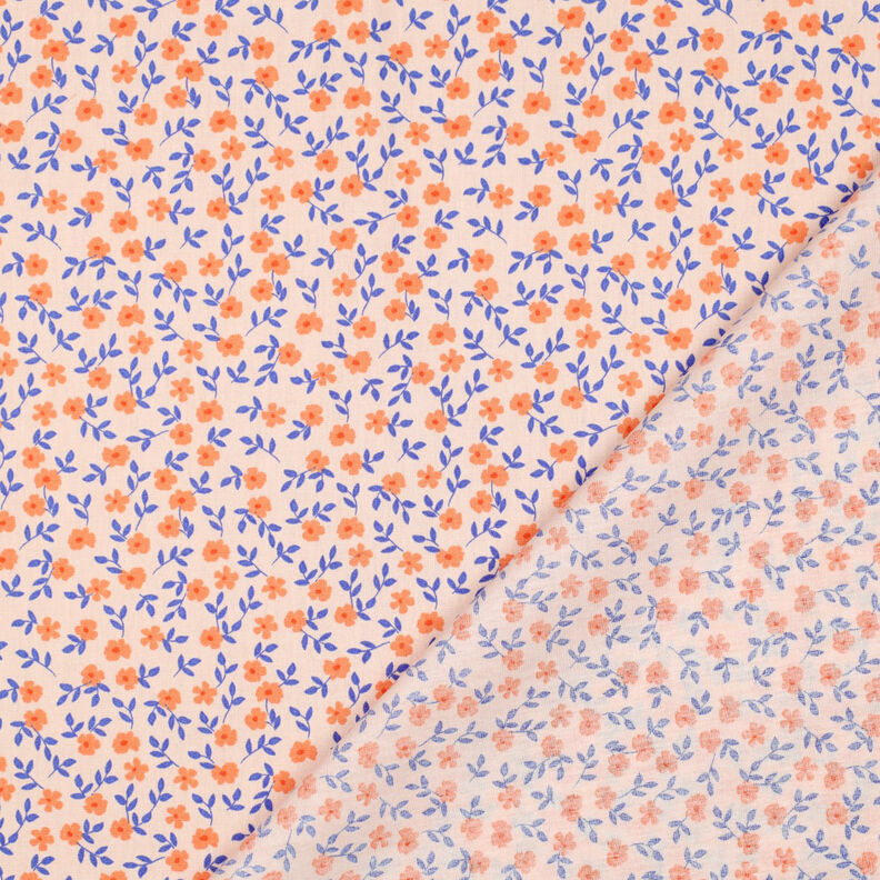 GOTS Katoenpopeline Losse bloemen | Poppy Fabrics – natuur/perzik sinaasappel, image number 5