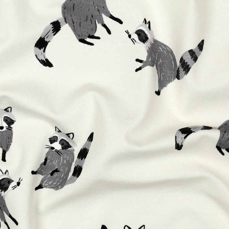 Katoenjersey Wasberen Digitaal printen | Poppy Fabrics – ecru, image number 2