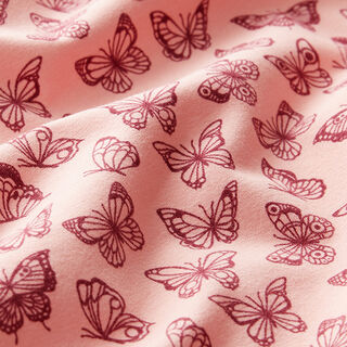 Katoenjersey vlinders – roze, 