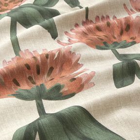 Decostof Half panama bloeiende klaver – rood/licht taupe, 