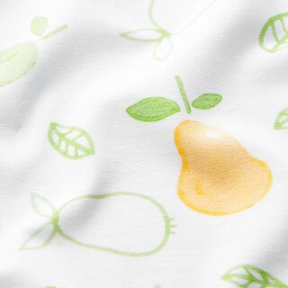 GOTS Katoenjersey Aquarel peren | Tula – wit, 