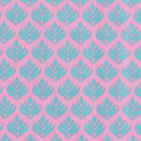 Gecoate katoen abstracte vakken – roze/aquablauw, 