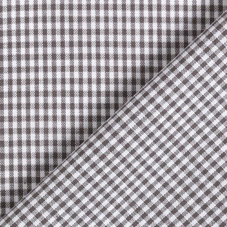 Katoenpopeline Mini-ruit – steengrijs/wit, image number 4