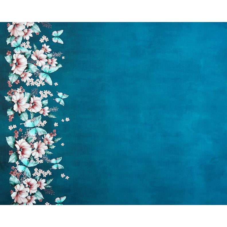 Katoenjersey Vlinderweide | Glitzerpüppi  – licht petroleum/roos,  image number 5