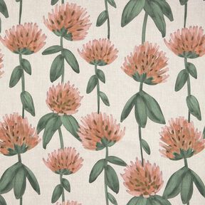 Decostof Half panama bloeiende klaver – rood/licht taupe, 