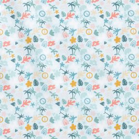 Biologisch katoenpopeline Palmwereld – babyblauw/licht mint, 