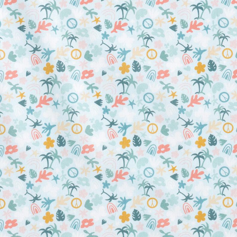 Biologisch katoenpopeline Palmwereld – babyblauw/licht mint,  image number 1