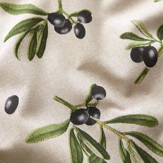 Decostof Half panama Olijftakken – natuur/donkerolijf, 
